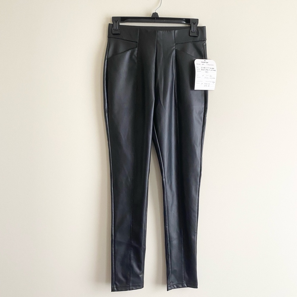Black Faux Leather Leggings – Size M – Sample Piece, high waisted, emo, goth